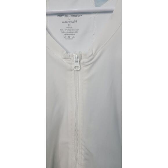 ALIGNMED White Posture POSTURAL FITNESS Shirt Full Zipper Women’s XL - Picture 4 of 13
